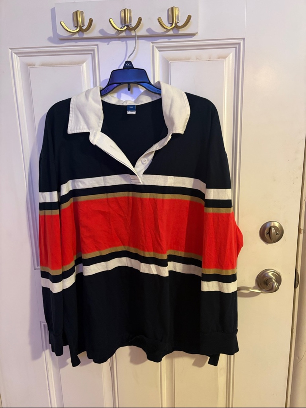 Striped Rugby Polo Long Sleeve Shirt